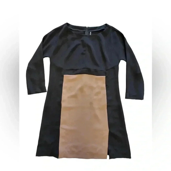 Liviana Conti Black Tan Ling Sleeve Midi Dress Size XL - Picture 5 of 13